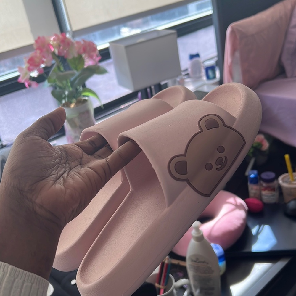 Cute pink bear slides